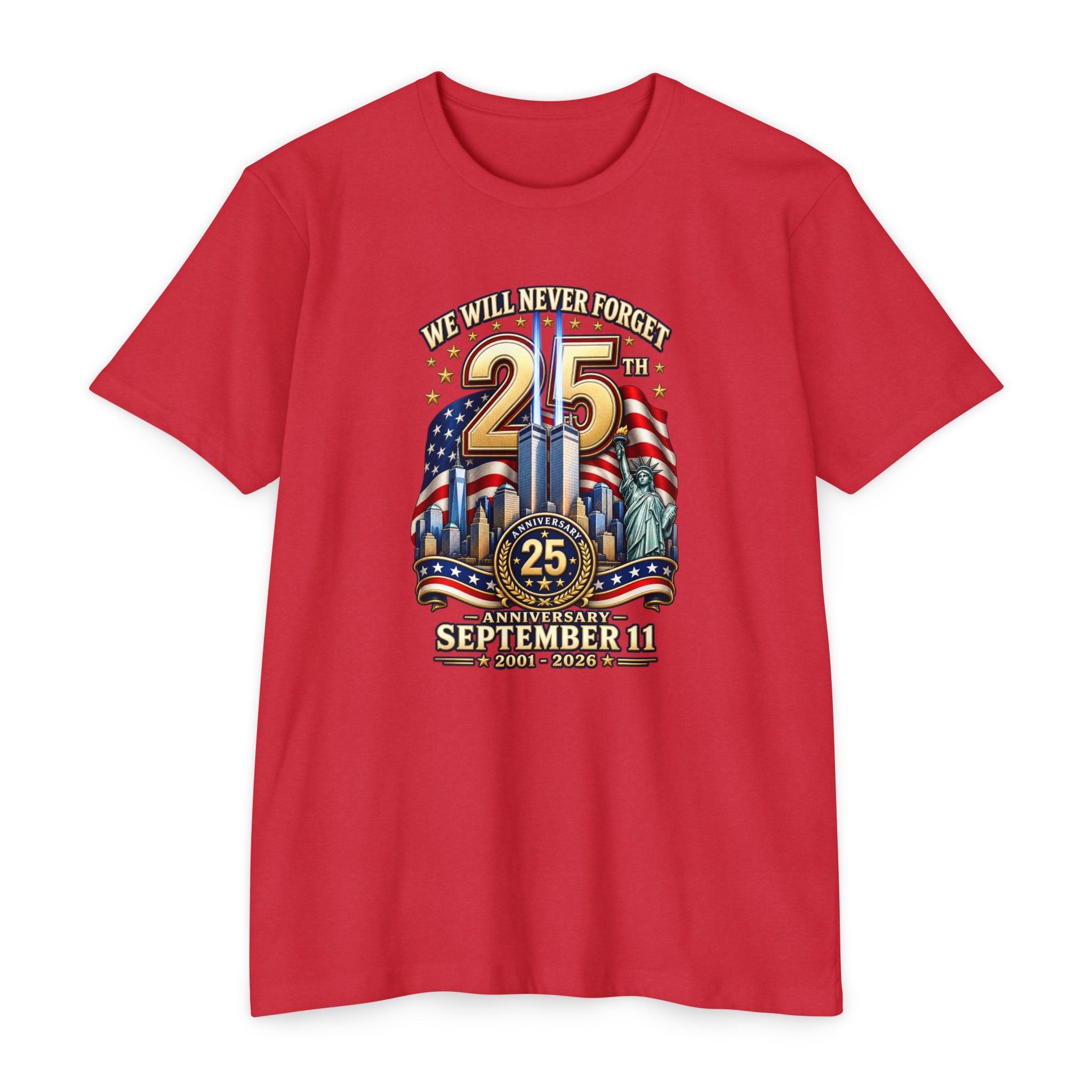 September 11 25th Anniversary Memorial T-Shirt | Twin Towers Edition