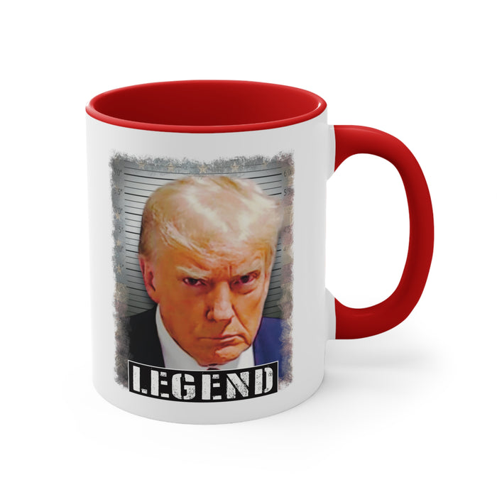 Donald Trump Mugshot Legend Mug (2 Sizes, 3 Colors)