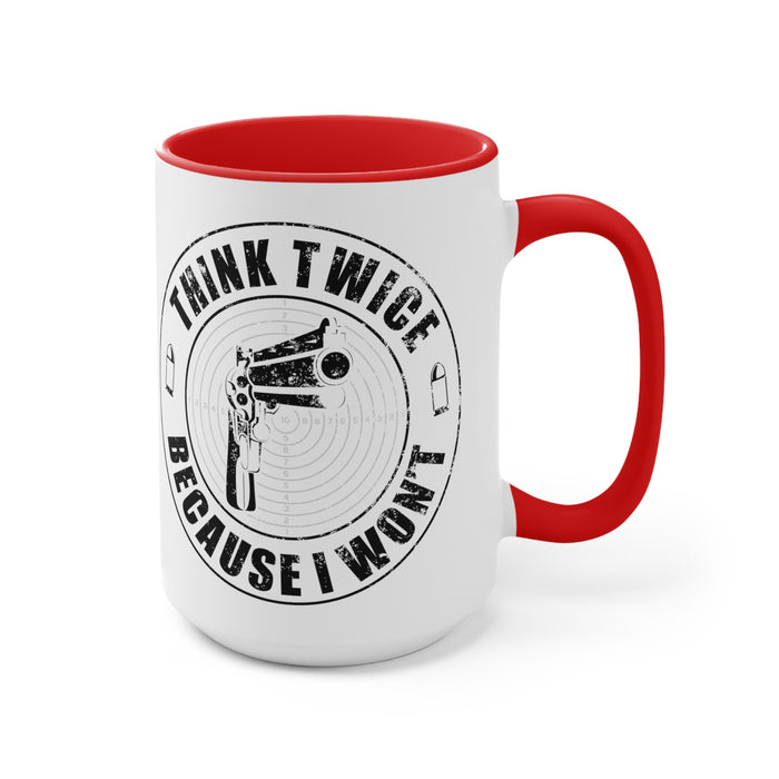 Think Twice Mug (2 sizes, 3 colors)