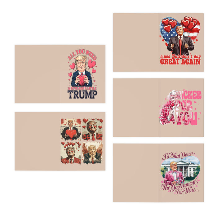 Trump Valentine Greeting Cards 5 Pack-w/envelopes