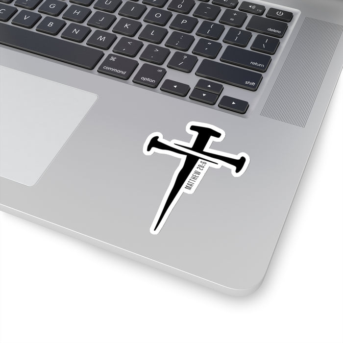 Matthew 28:6 Nail Cross Sticker (4 sizes)