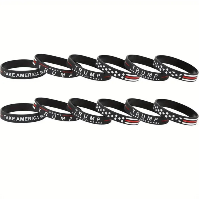 Trump 2024 Take America Back Silicone Bracelets (4-Pack)