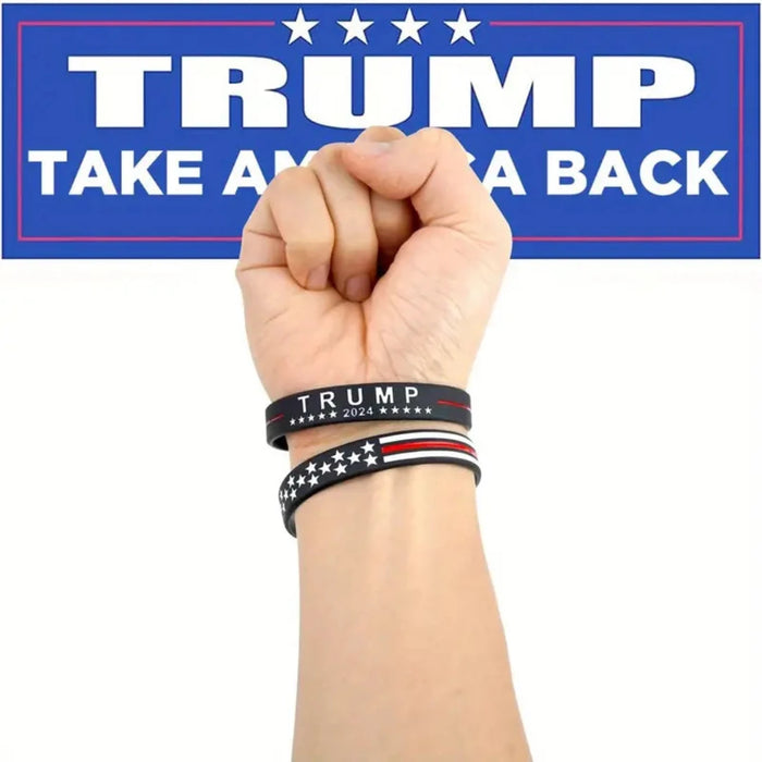 Trump 2024 Take America Back Silicone Bracelets (4-Pack)