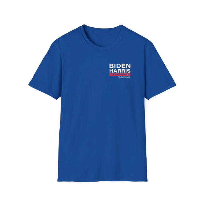 Biden Harris "Accomplishments" T-Shirt (Front & Back Design)