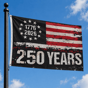 1776 - 2026 250 Years Betsy Ross Distressed Flag 3'x5' - PatriotDepot.com