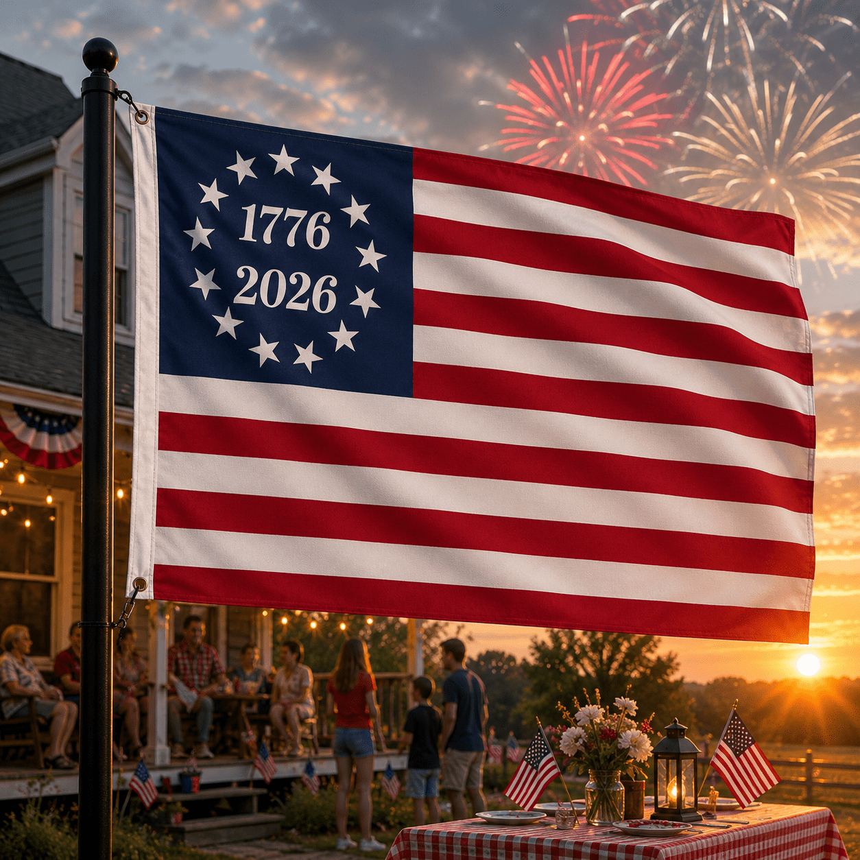1776 - 2026 Betsy Ross Historic Commemorative Flag - PatriotDepot.com