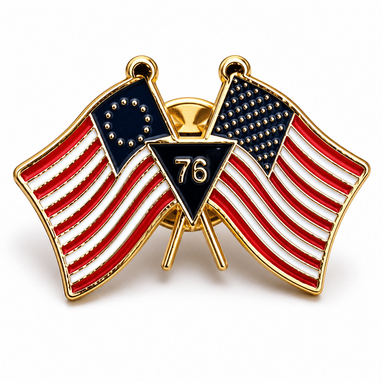 1776 - 2026 Dual Flag Lapel Pin - PatriotDepot.com