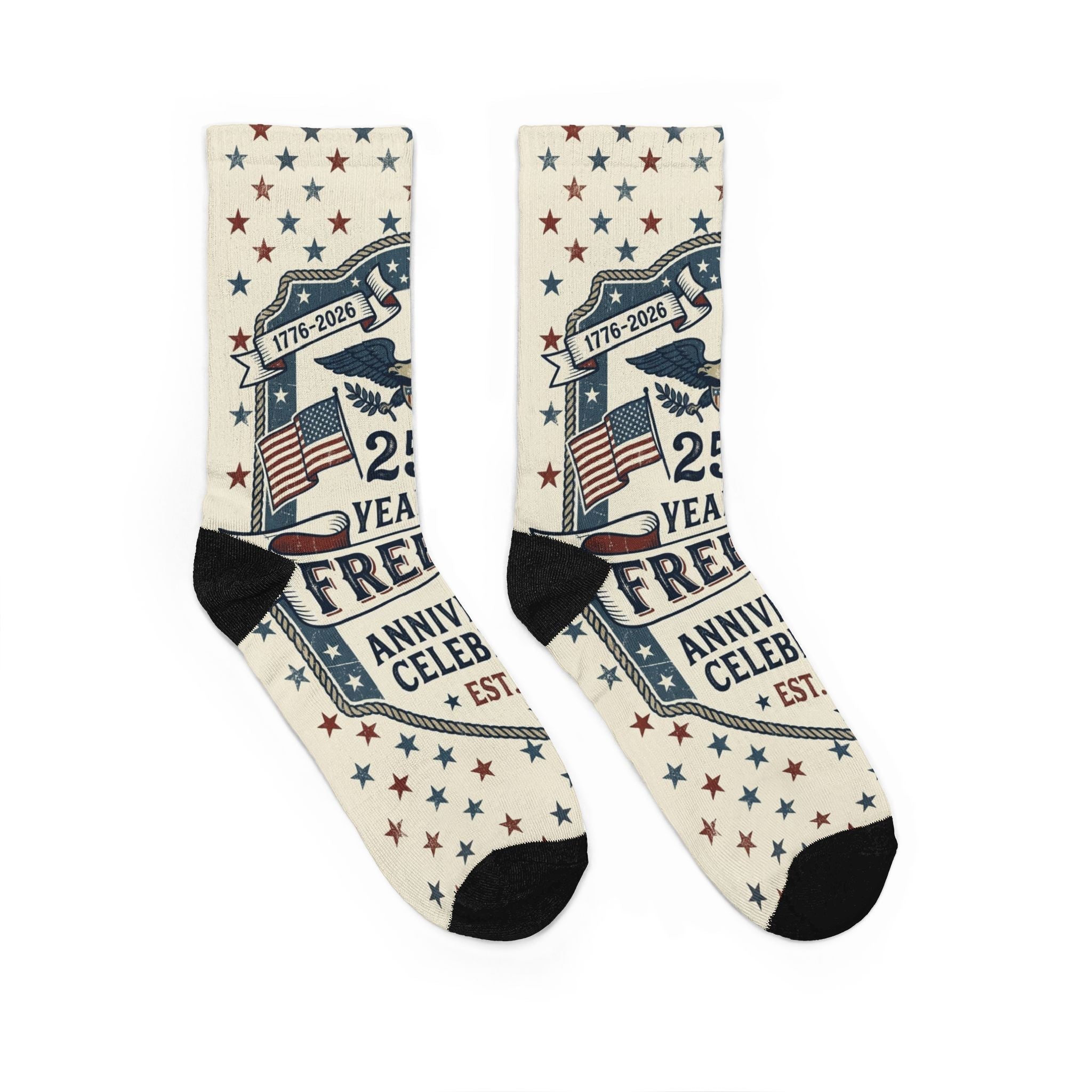 1776–2026 Freedom Anniversary Crew Socks - PatriotDepot.com