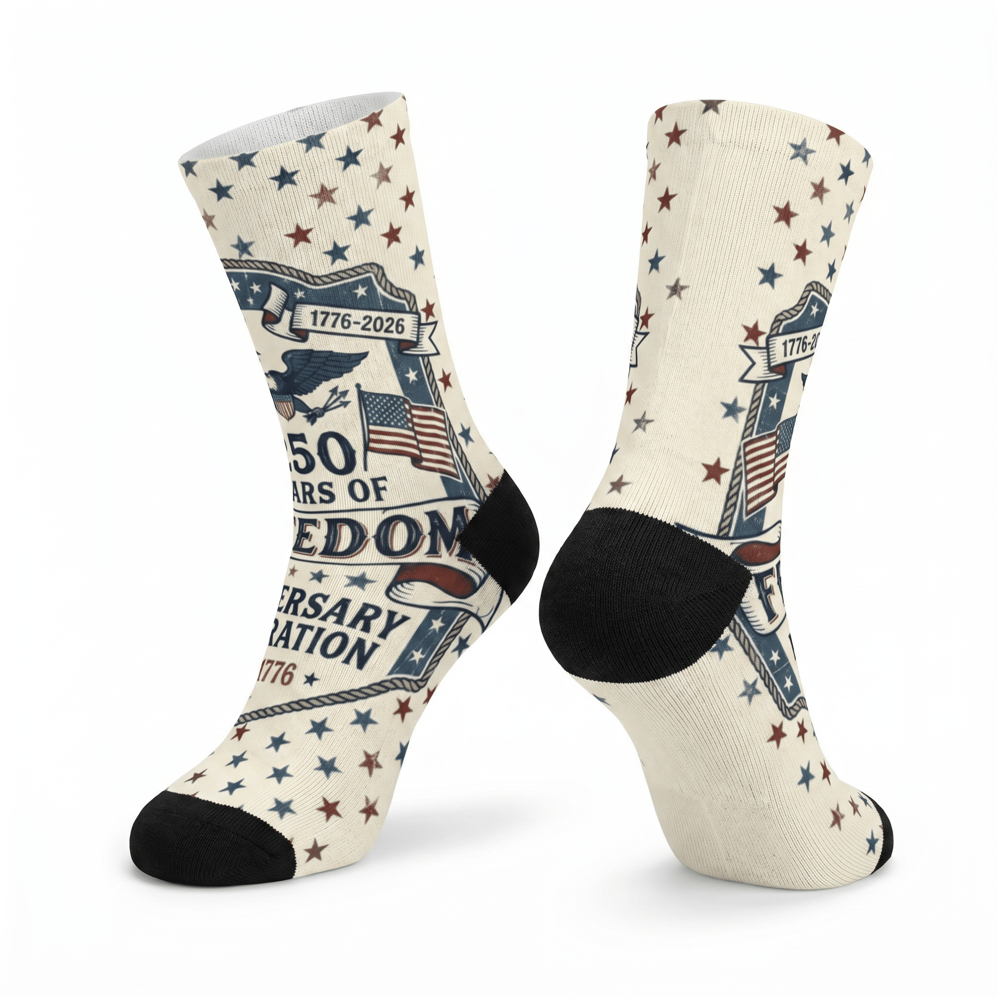 1776–2026 Freedom Anniversary Crew Socks - PatriotDepot.com