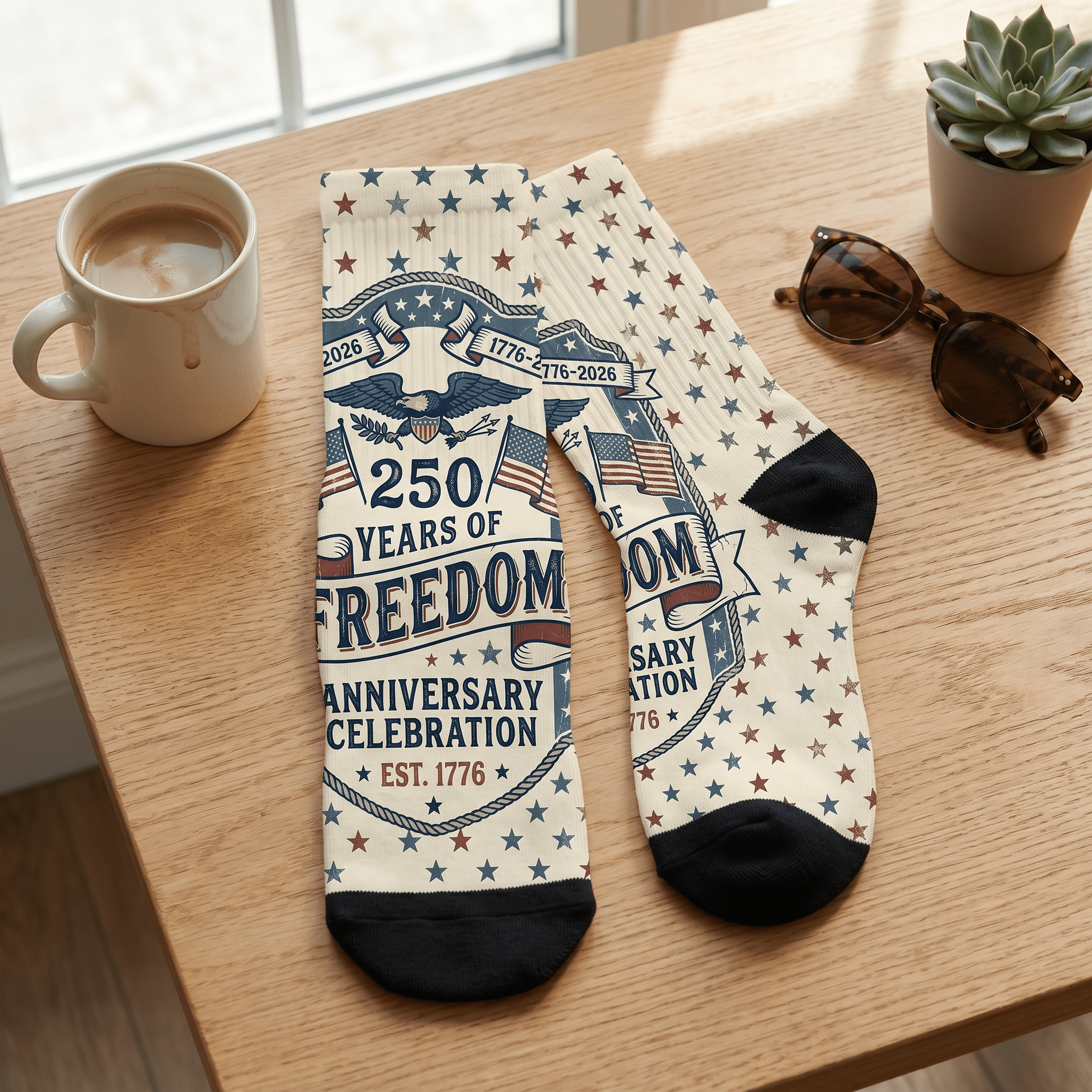 1776–2026 Freedom Anniversary Crew Socks - PatriotDepot.com