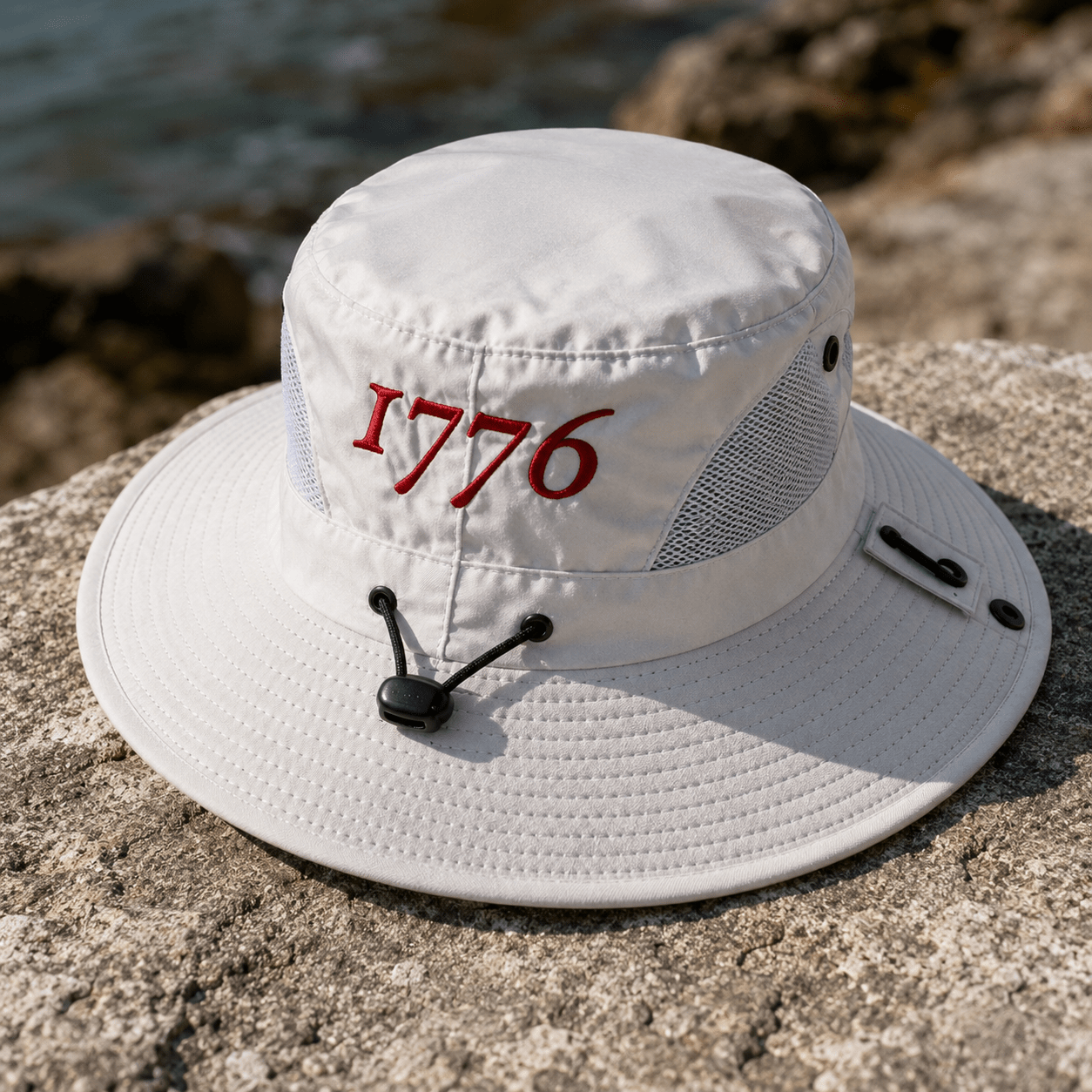1776 America 250 Custom Embroidered Safari Hat | Patriotic Sun Hat - PatriotDepot.com