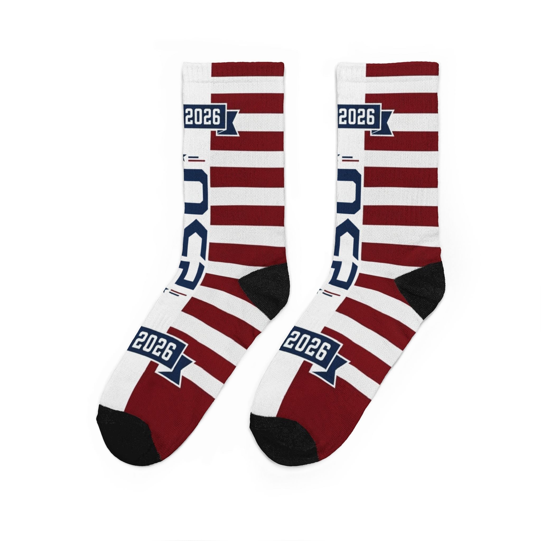 1776 American Flag Crew Socks — Patriotic 2026 Padded Socks - PatriotDepot.com