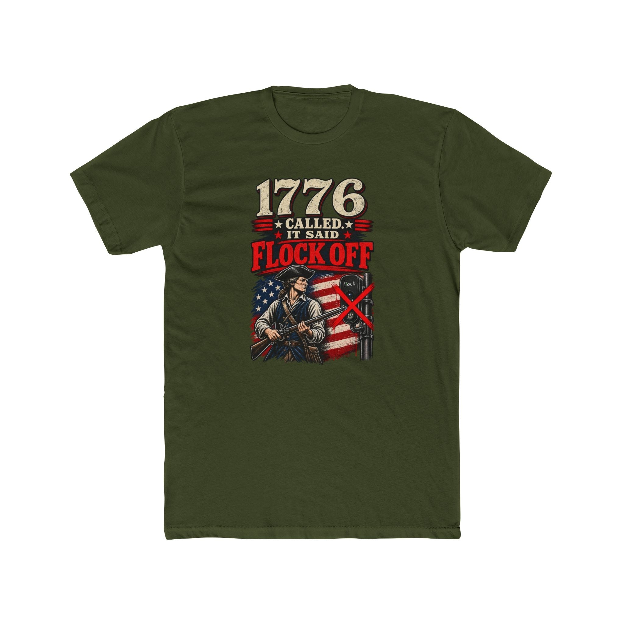 1776 Called. It Said "Flock Off." | American Revolutionary Flag T-Shirt | Patriotic Statement Tee - PatriotDepot.com
