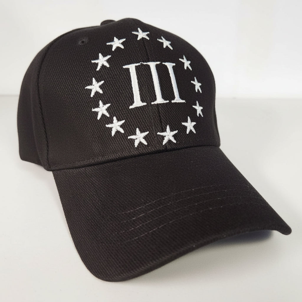 1776 Circle of Stars Custom Embroidered Hat (Black) - PatriotDepot.com