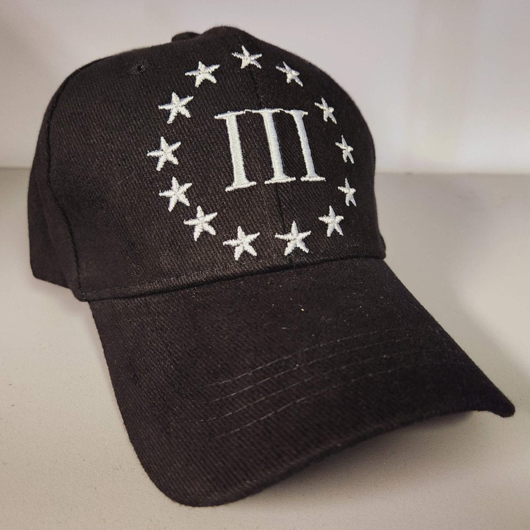 1776 Circle of Stars Custom Embroidered Hat (Black) - PatriotDepot.com