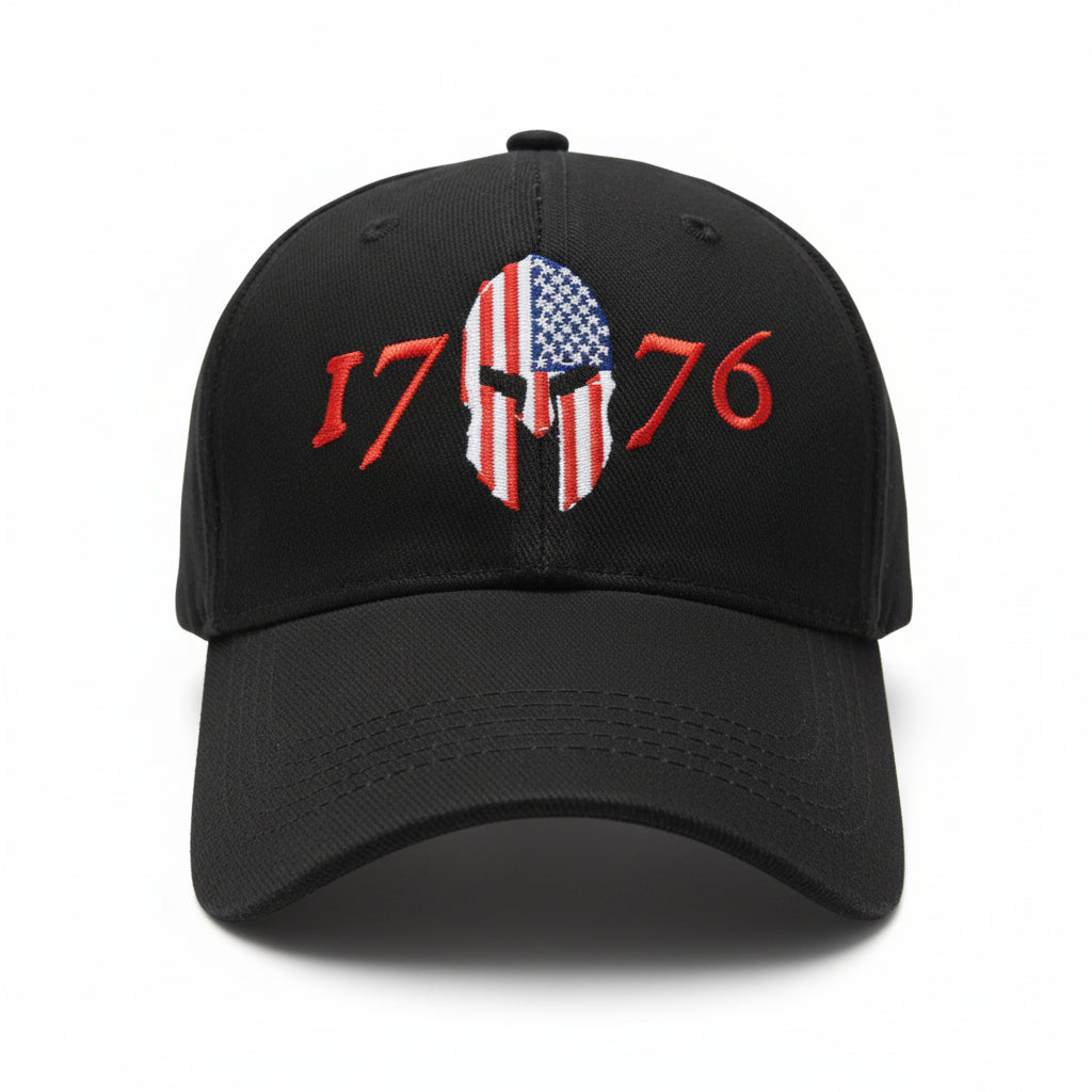 1776 Molon Labe Patriotic Warrior Embroidered Hat - PatriotDepot.com