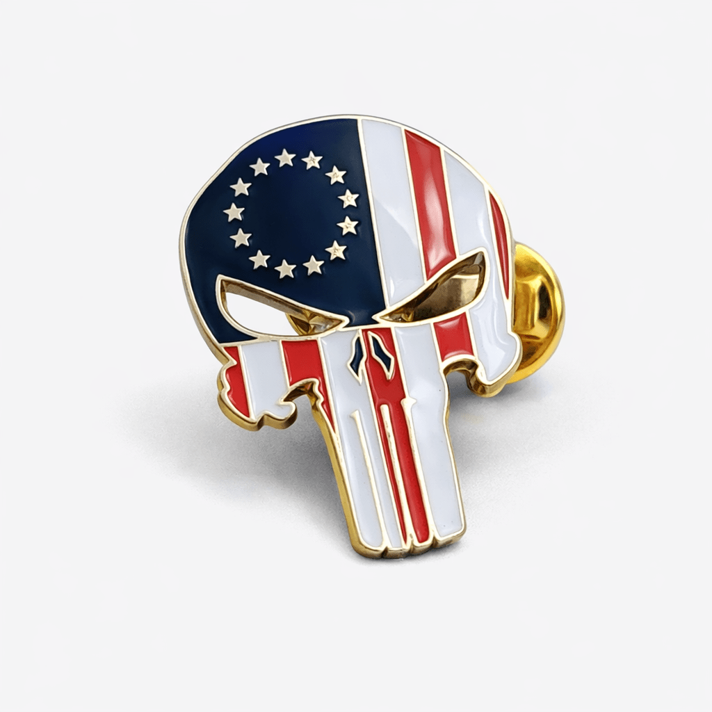 1776 Patriotic Skull Lapel Pin - PatriotDepot.com