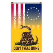 1776 We the People "Don't Tread on Me" Vertical Banner Flag 5'x3' - PatriotDepot.com