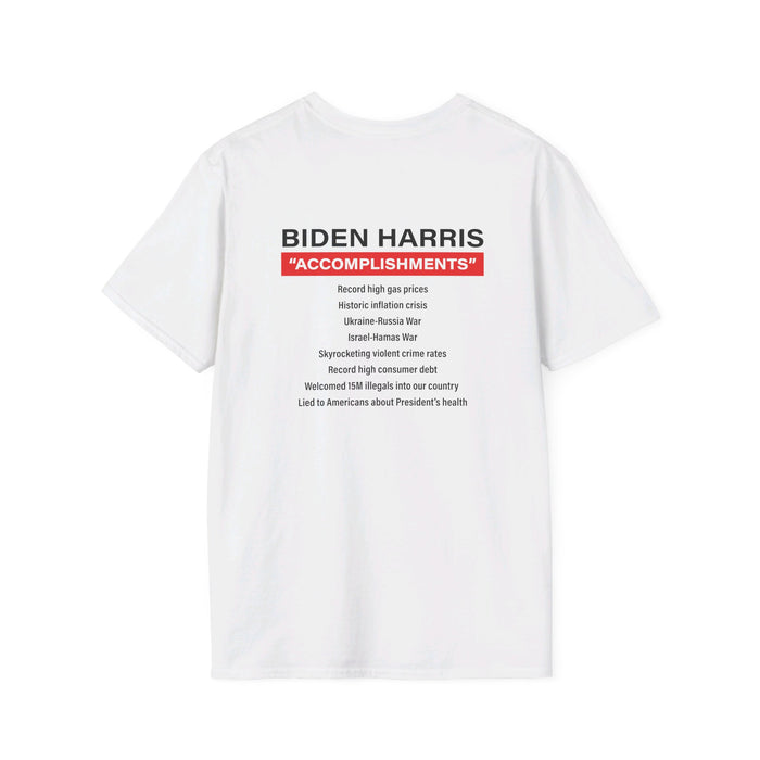 Biden Harris "Accomplishments" T-Shirt (Front & Back Design)