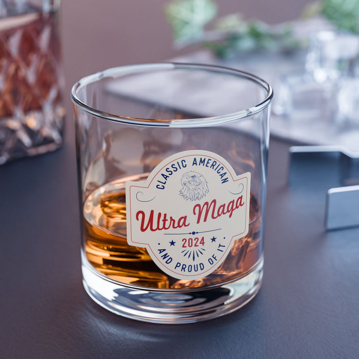 Ultra MAGA Classic American and Proud of It Rocks Glass