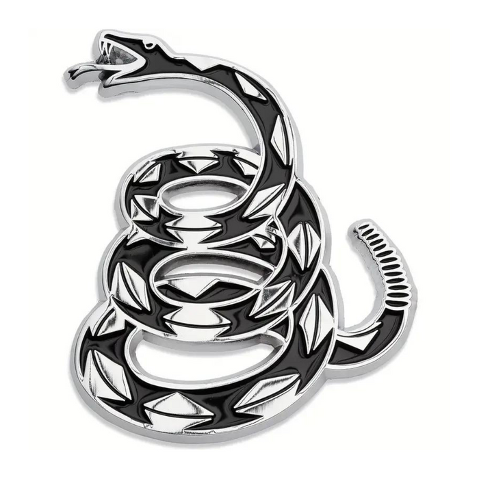 Gadsden Snake Auto Emblem (Silver & Black)