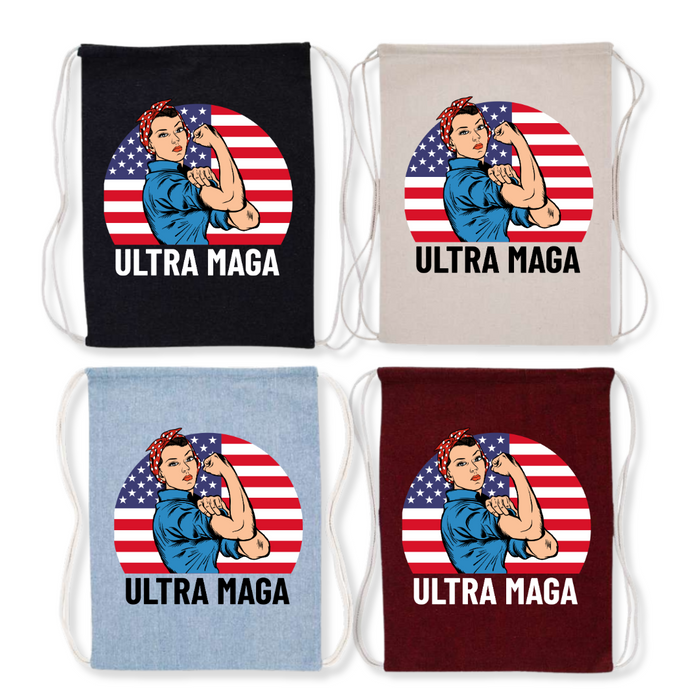 Ultra MAGA "Rosie the Riveter" Drawstring Bag (4 Colors)