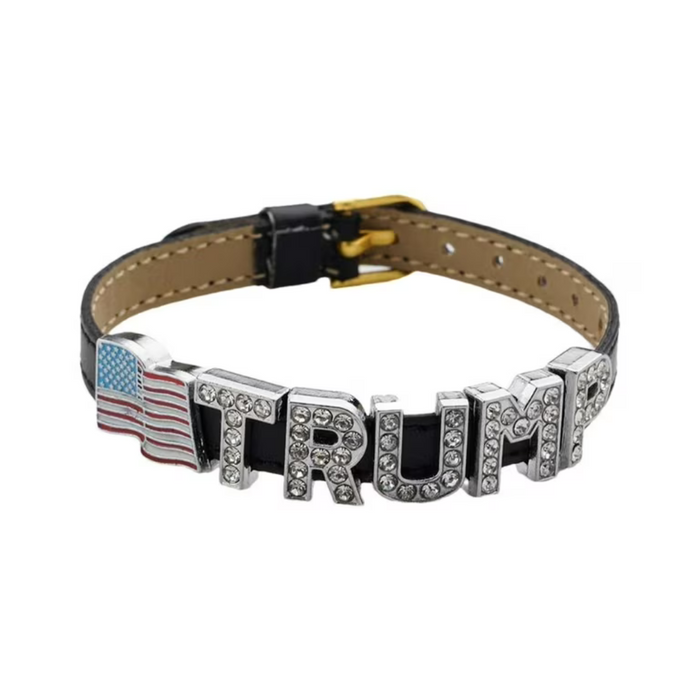 Trump 2024 Adjustable Rhinestone Letter Bracelet