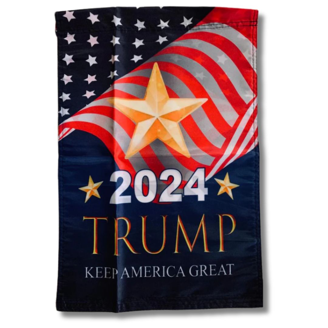 2024 Trump "Keep America Great" 12"x18" Flag - PatriotDepot.com