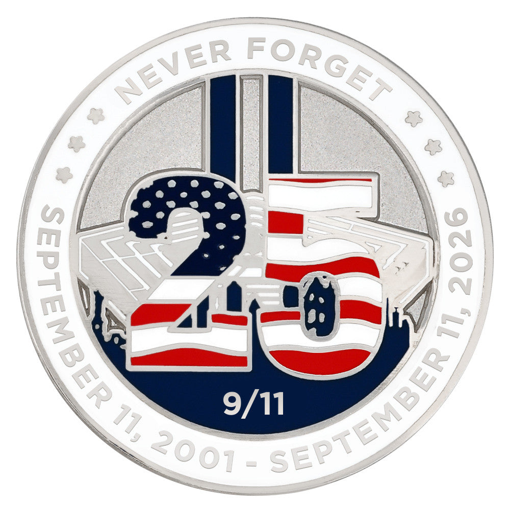 September 11 Never Forget 25 Years of Remembrance Lapel Pin | 2001–2026 Patriot Day Tribute