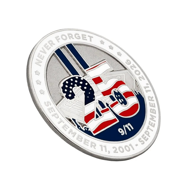 September 11 Never Forget 25 Years of Remembrance Lapel Pin | 2001–2026 Patriot Day Tribute