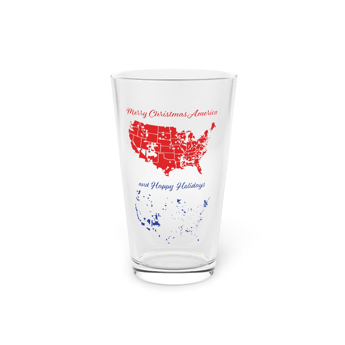 Merry Christmas America, and Happy Holidays Glass