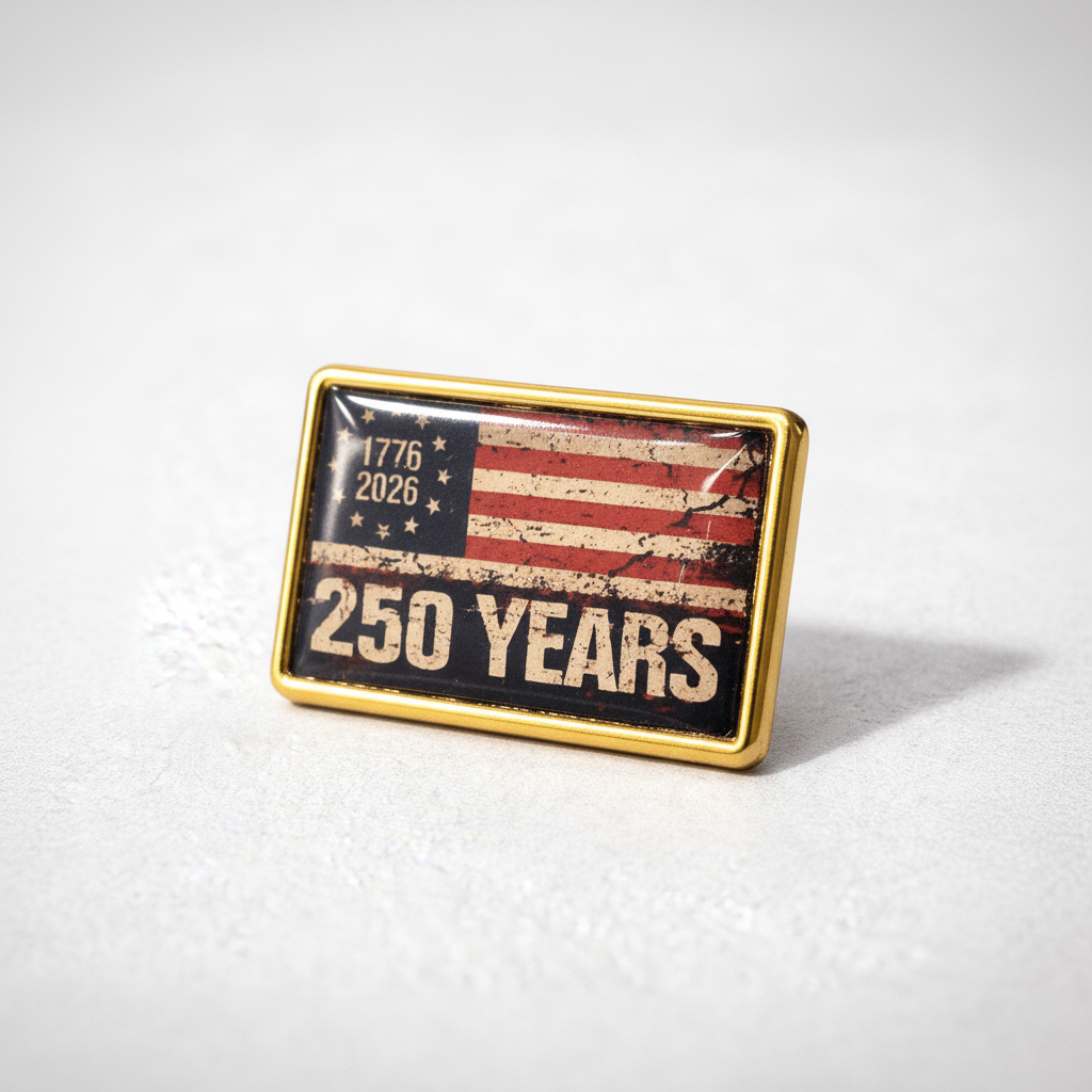 250 Years 1776 - 2026 Flag Enamel Lapel Pin - PatriotDepot.com