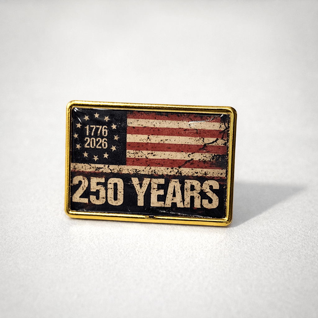 250 Years 1776 - 2026 Flag Enamel Lapel Pin - PatriotDepot.com