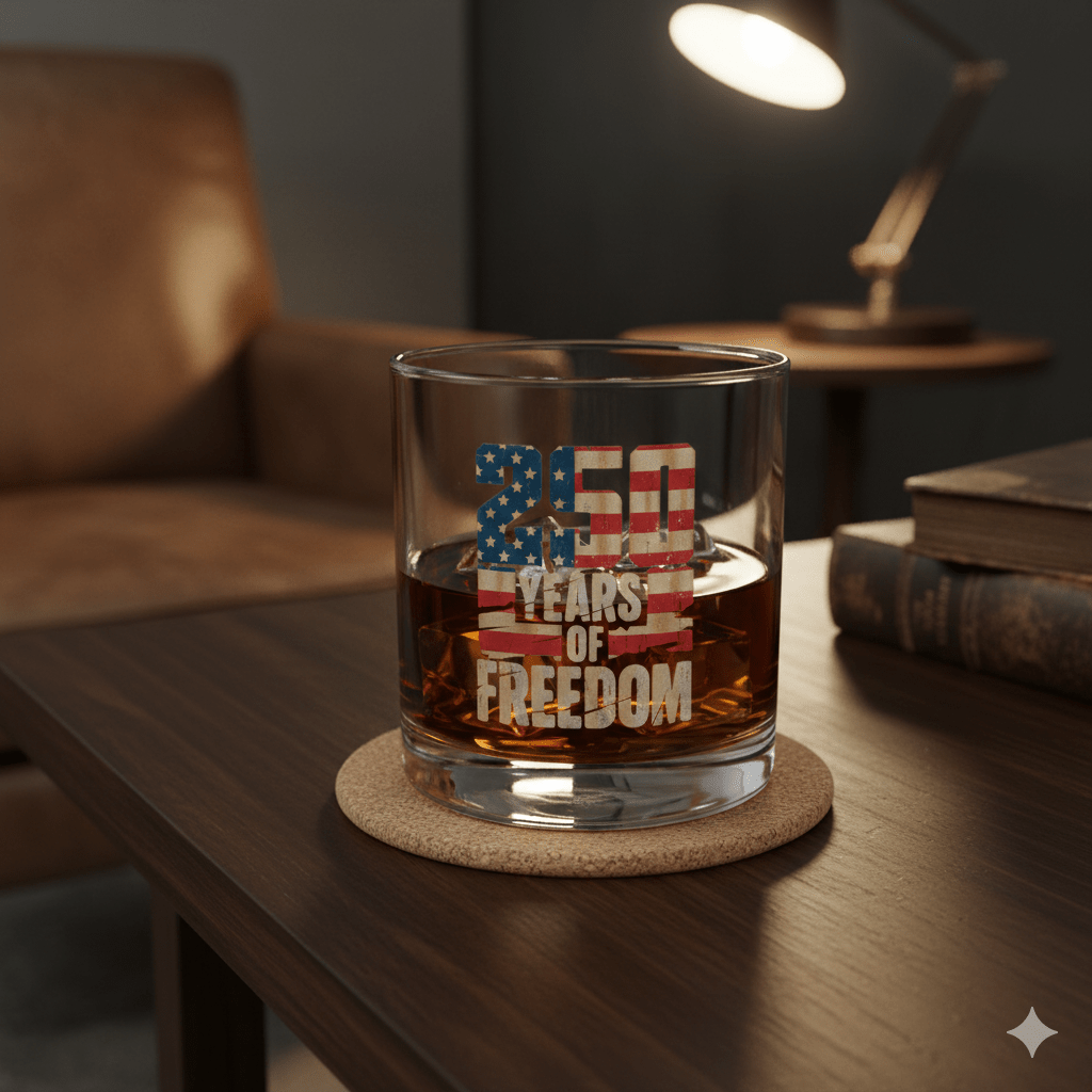 250 Years of American Freedom Rocks Glass – USA Semiquincentennial Edition - PatriotDepot.com
