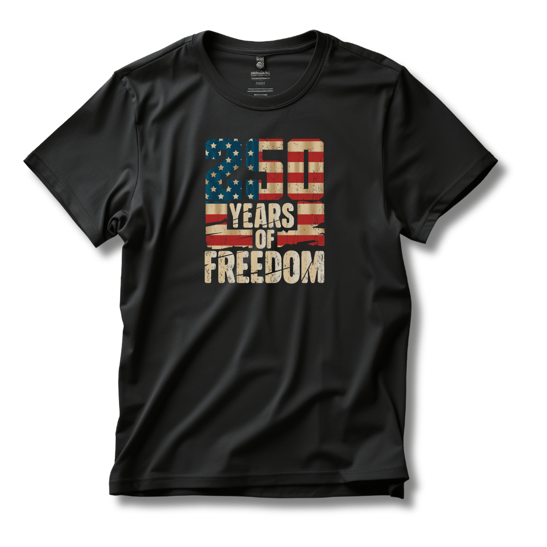 250 Years of American Freedom T-Shirt – USA Semiquincentennial Shirt - PatriotDepot.com
