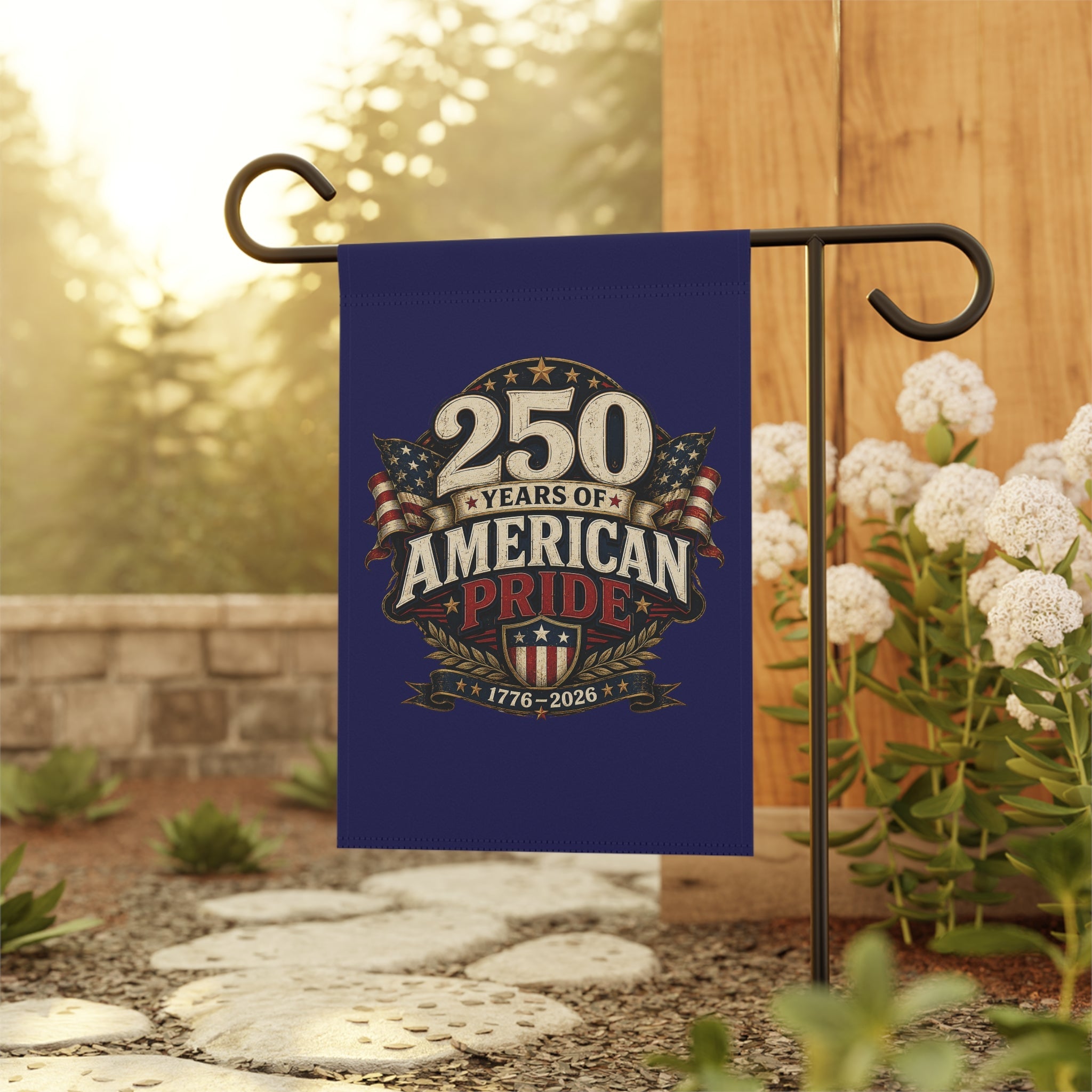 250 Years of American Pride 1776–2026 Patriotic Garden Flag – Double-Sided - PatriotDepot.com