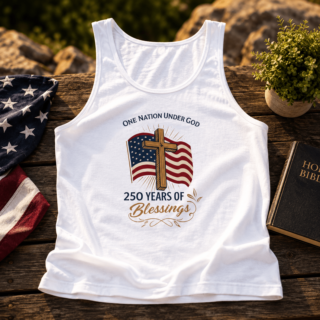 250 Years of Blessings Faith & Freedom Tank - PatriotDepot.com
