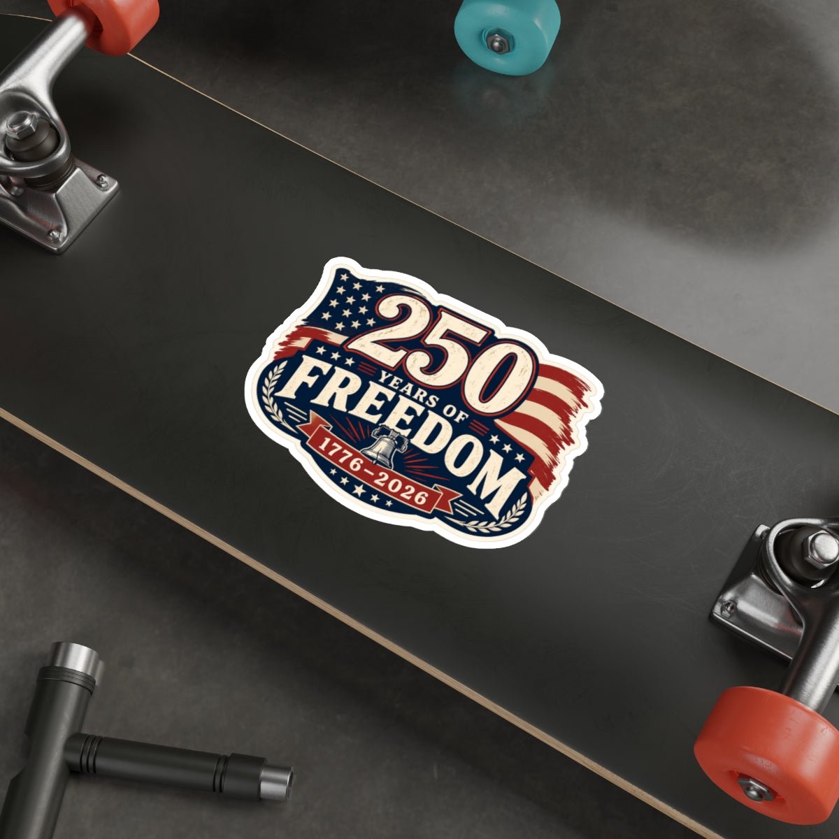 250 Years of Freedom Die - Cut Sticker — 1776–2026 - PatriotDepot.com