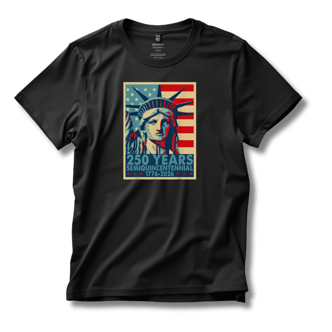 250 Years of Freedom – Lady Liberty Semiquincentennial T-Shirt (1776–2026) - PatriotDepot.com