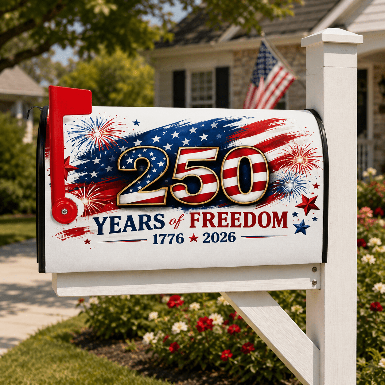 250 Years of Freedom Mailbox Cover 1776 - 2026 - PatriotDepot.com