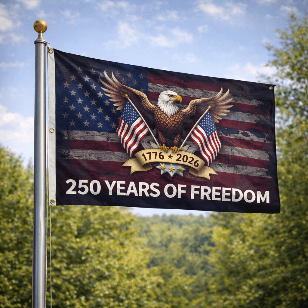 250 Years of Freedom Patriotic Eagle Flag – 1776–2026 American Anniversary Flag - PatriotDepot.com