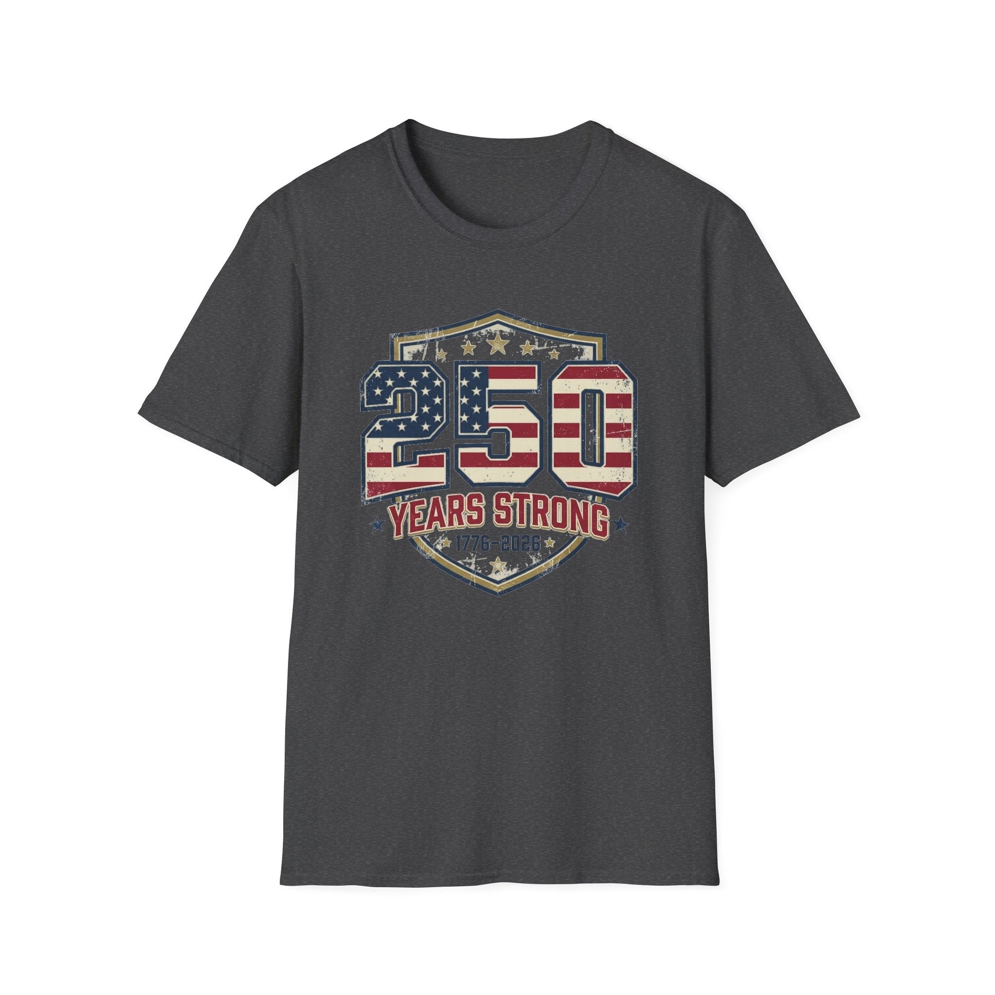 250 Years Strong Patriotic T-Shirt — 1776–2026 - PatriotDepot.com