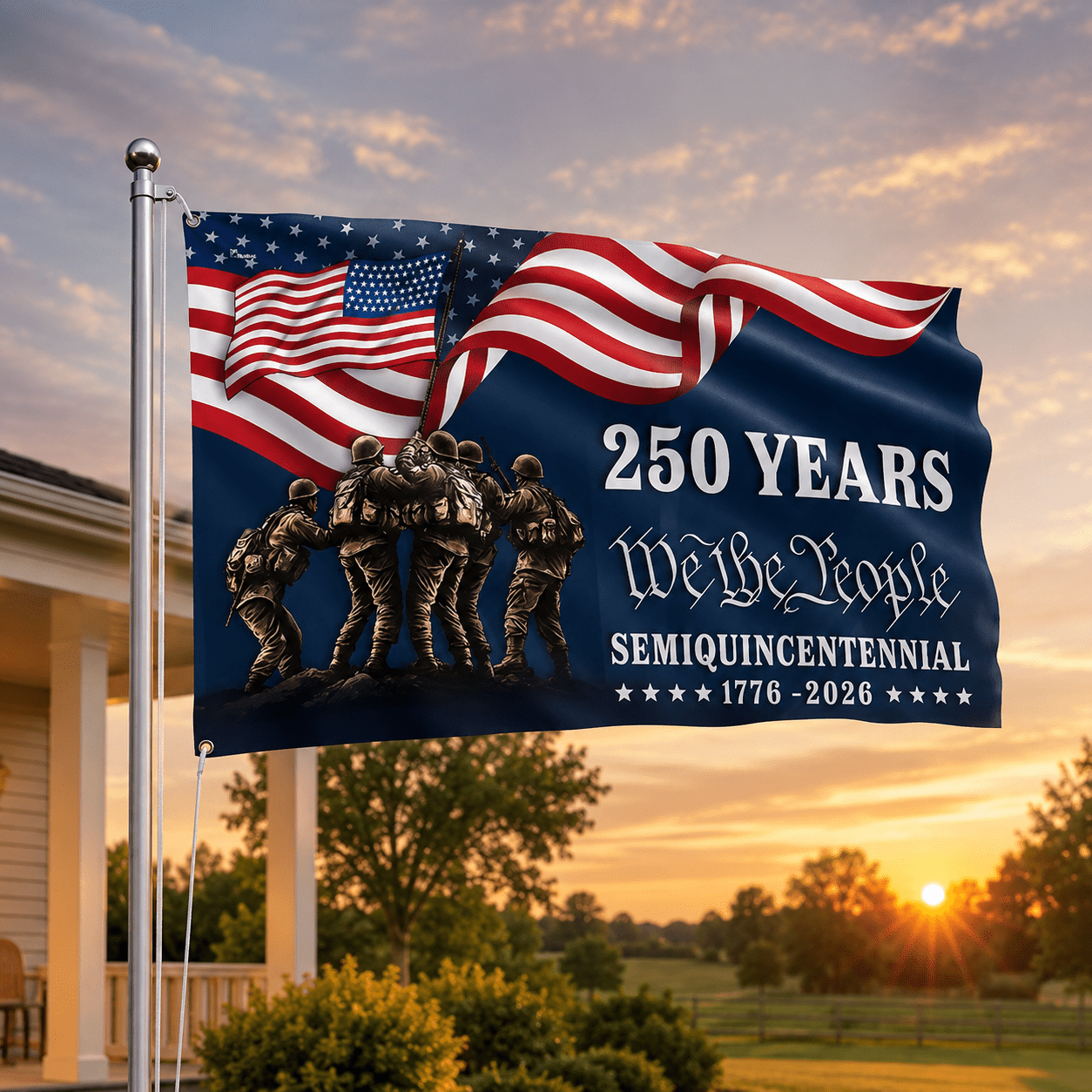 250 Years We The People Flag | Semiquincentennial 1776–2026 Patriotic American Flag | 3'x5' - PatriotDepot.com