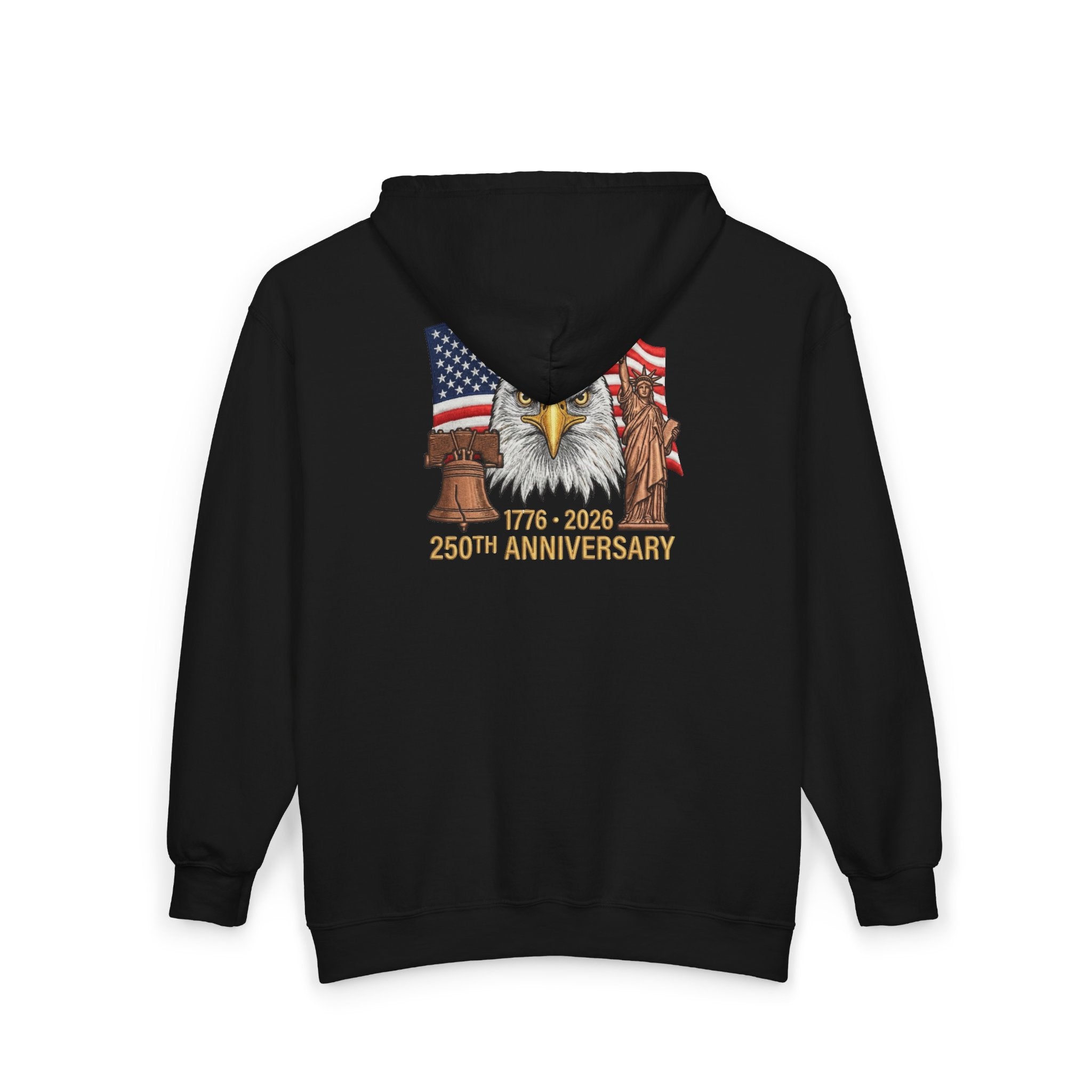 250th Anniversary Eagle Flag Full - Zip Hoodie – 1776–2026 Patriotic Zip - Up - PatriotDepot.com