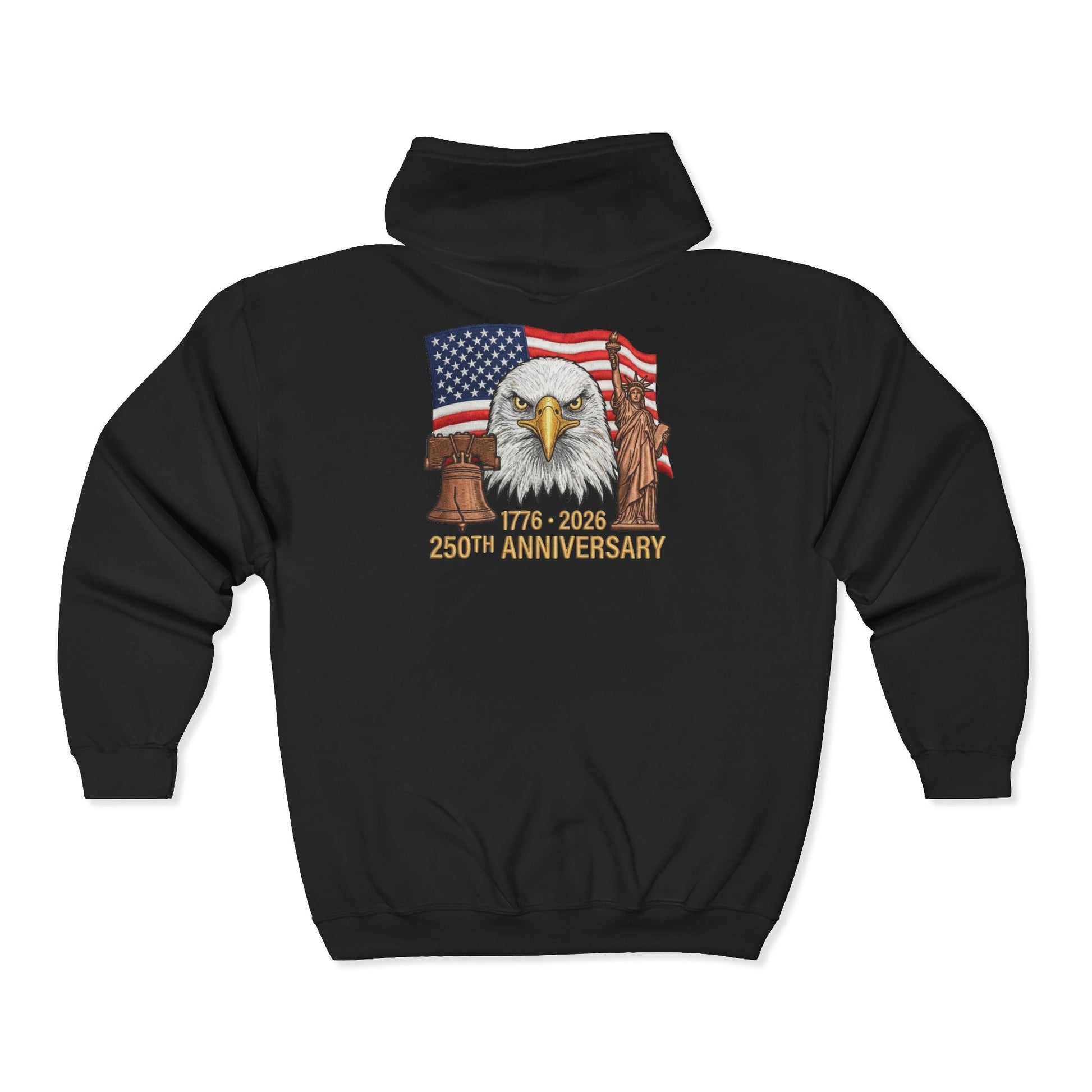 250th Anniversary Eagle Flag Full - Zip Hoodie – 1776–2026 Patriotic Zip - Up - PatriotDepot.com