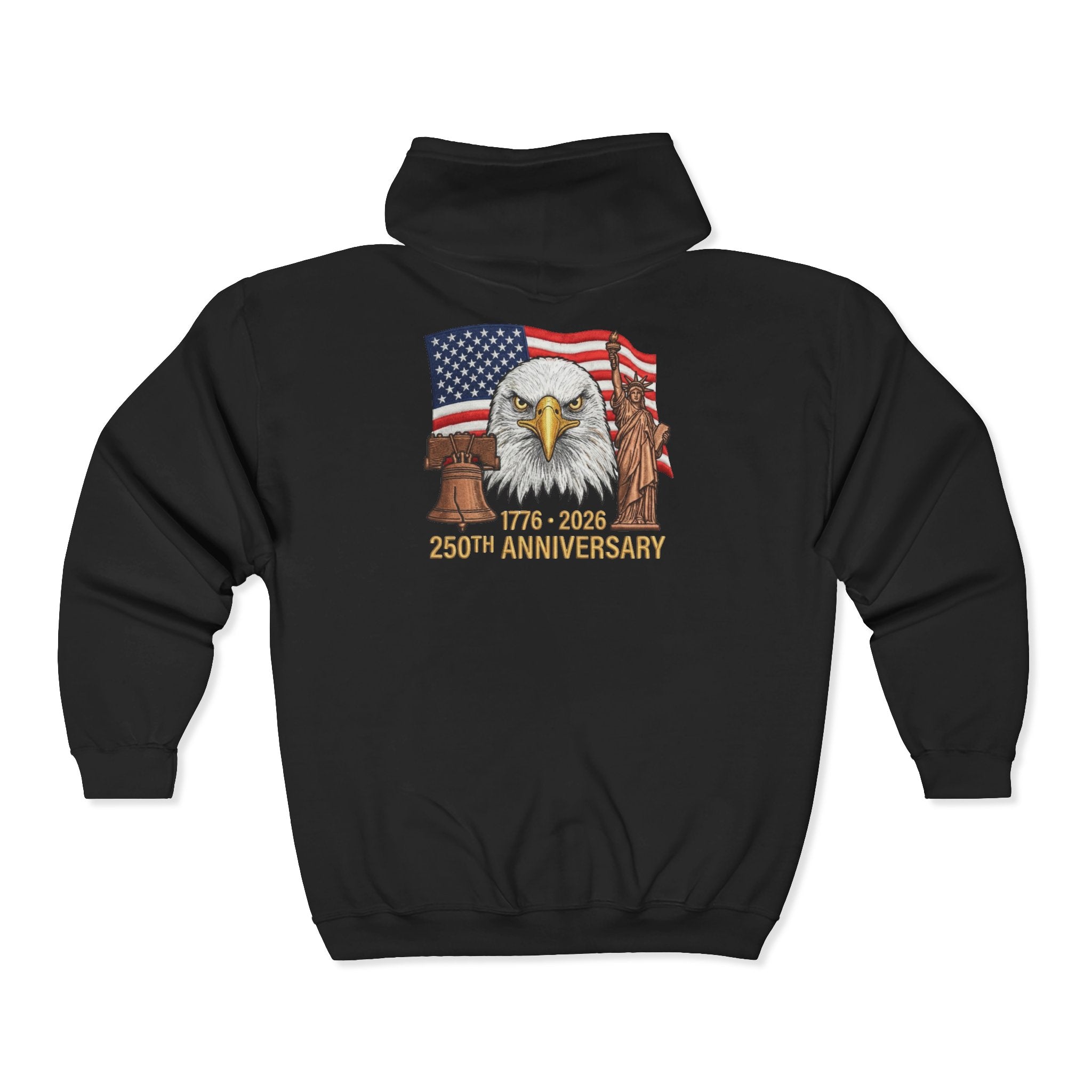 250th Anniversary Eagle Flag Full - Zip Hoodie – 1776–2026 Patriotic Zip - Up - PatriotDepot.com