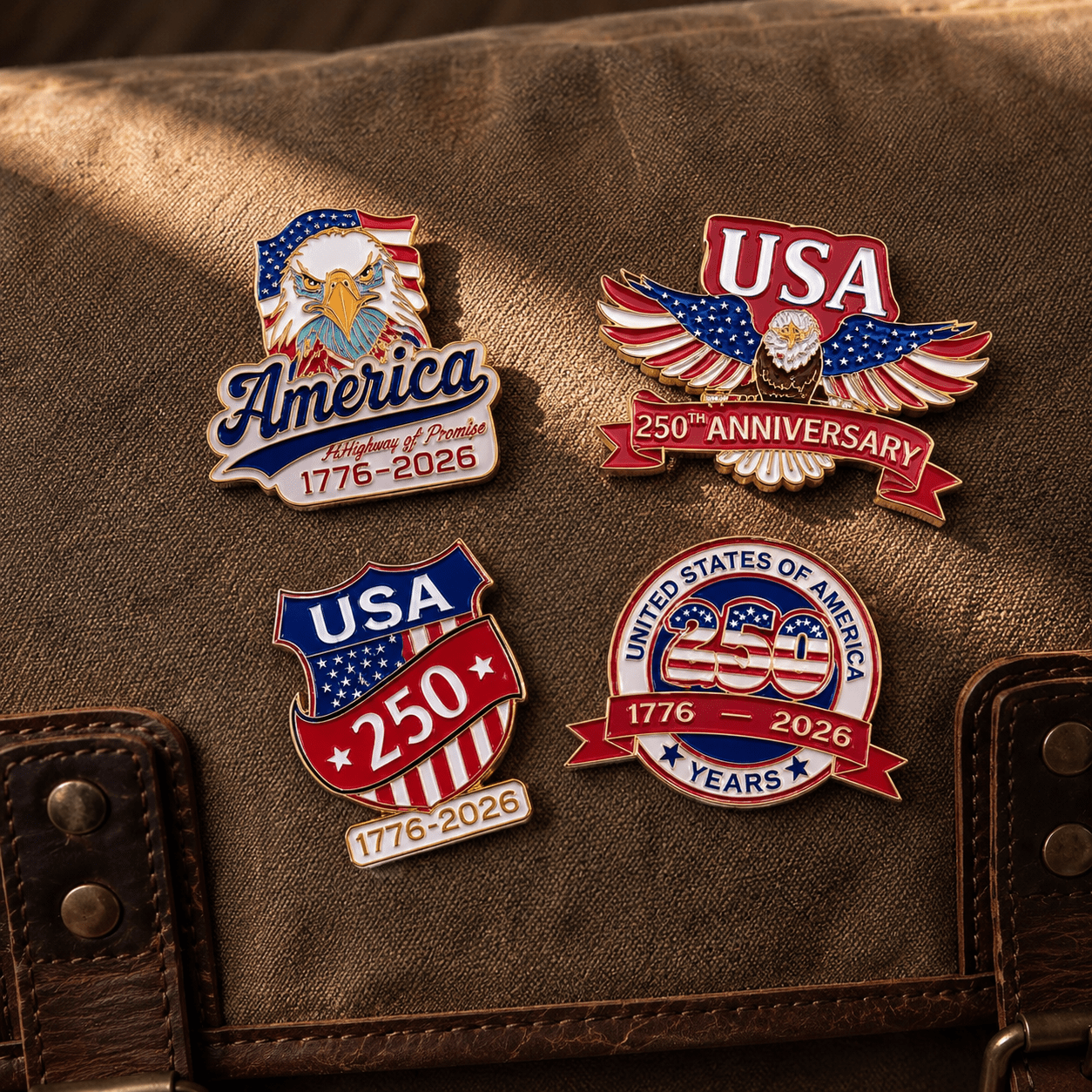 250th Anniversary Eagle Lapel Pin 4-Pack | 1776-2026 Commemorative Set - PatriotDepot.com