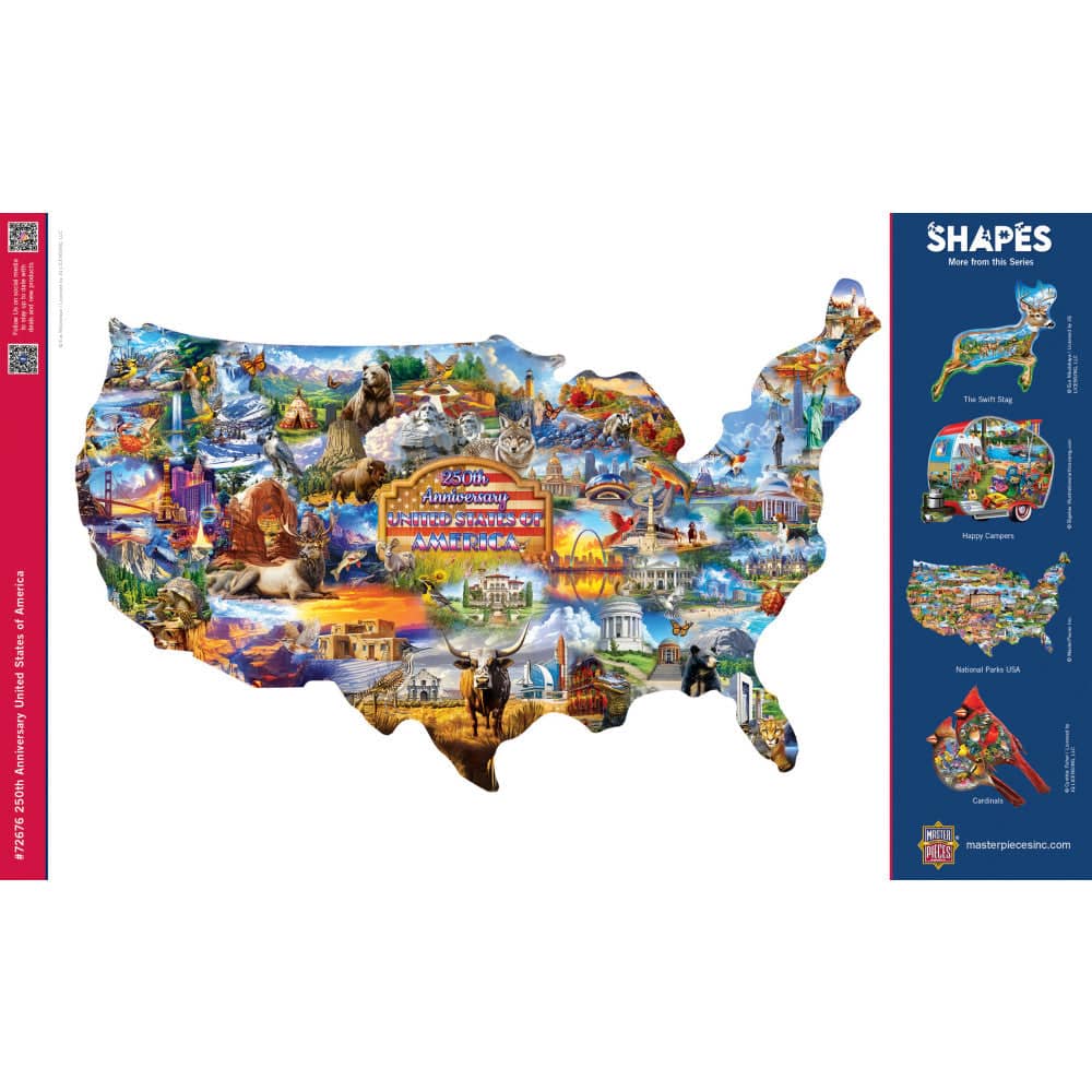 250th Anniversary United States of America 1000 Piece Shaped Jigsaw Puzzle - PatriotDepot.com
