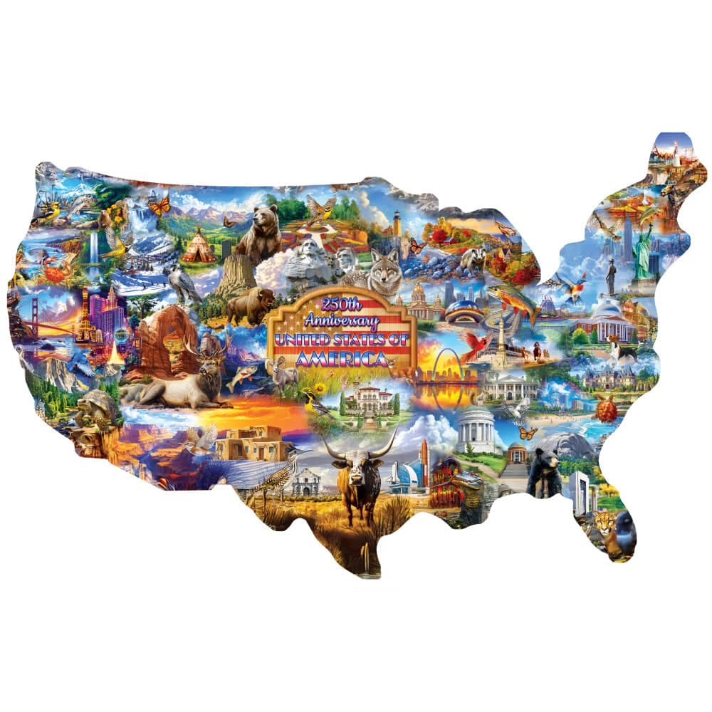 250th Anniversary United States of America 1000 Piece Shaped Jigsaw Puzzle - PatriotDepot.com
