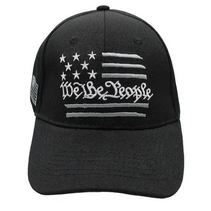 We the People (Stars & Stripes) Embroidered Hat (Black)